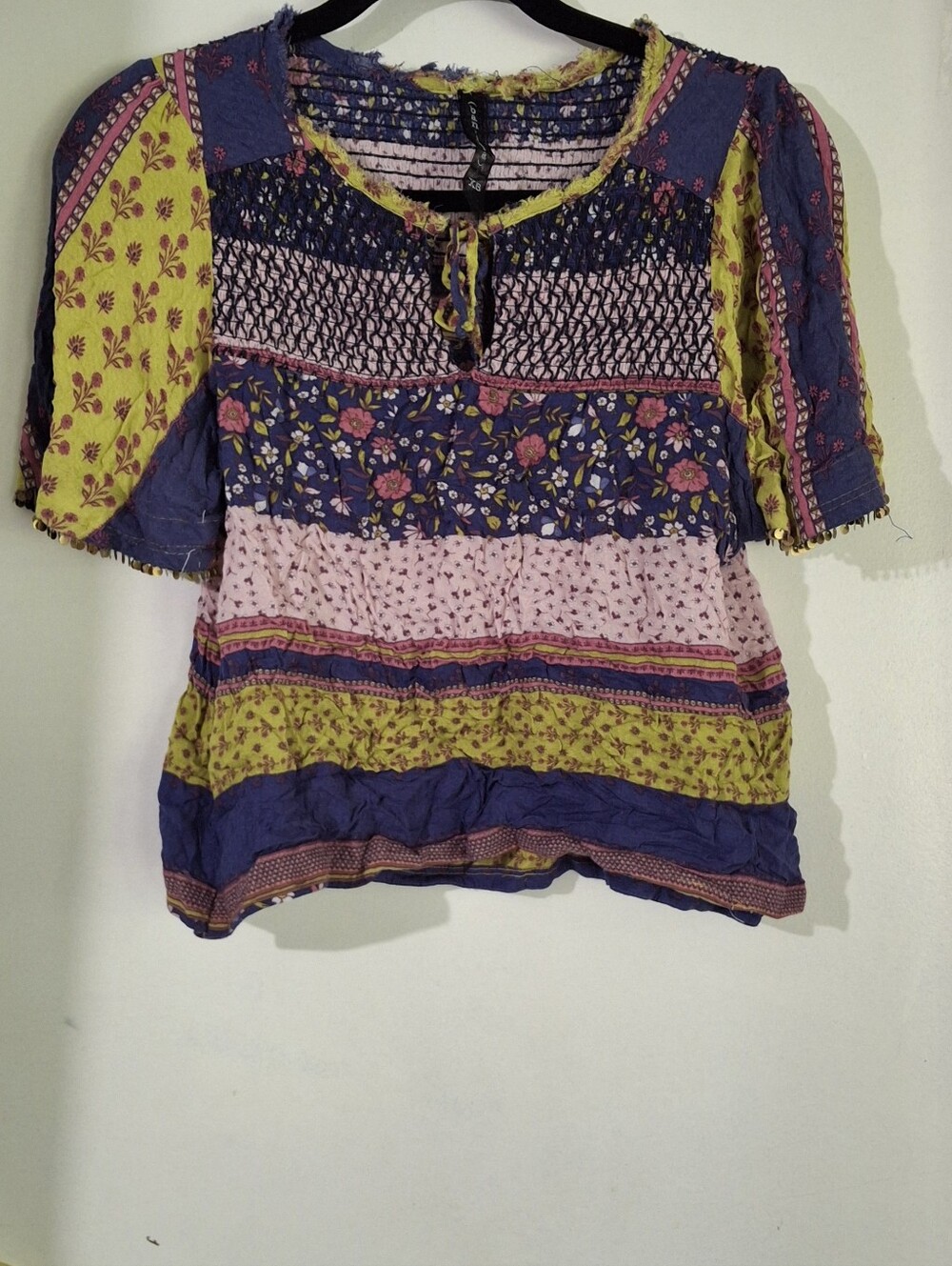 Womens Banjara Artsy boho peasant Blouse Size XS.